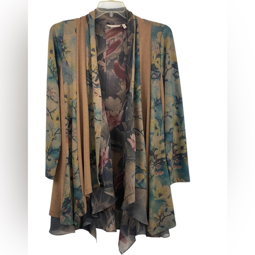 Soft Surroundings Tea Garden Topper blouse. Size medium. GUC